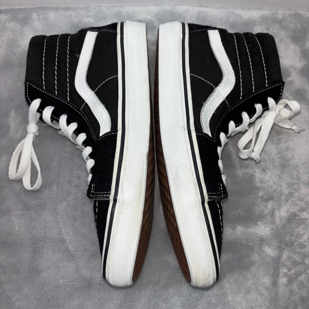 Vans Sk8-Hi High Top Sneakers Black White Mens 7 Womens 8.5 Skate Shoes 507698